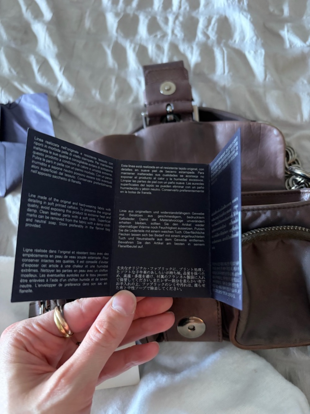 Prada Mini Shoulder Bag in Mauve Brown with Silver Hardware 8x6x2 inches - Picture 4 of 12